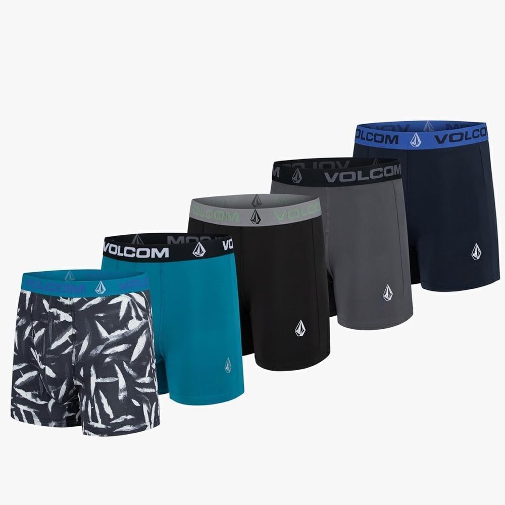 Volcom - Boxer Briefs 5 Pack Poly Spandex Performance Boxer Briefs Underwear